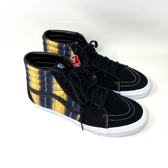 💖MEGA SALE💖VANS SK8-HI Denim Men's Stripes s Black Suede Canvas VN0A4BV6TRM - Picture 4 of 10